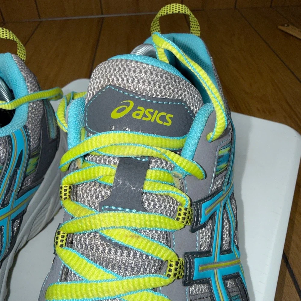 Asics Gel-Venture 5 Womens 11 Grey Blue Yellow Trail Running Shoes‎ T5N8N